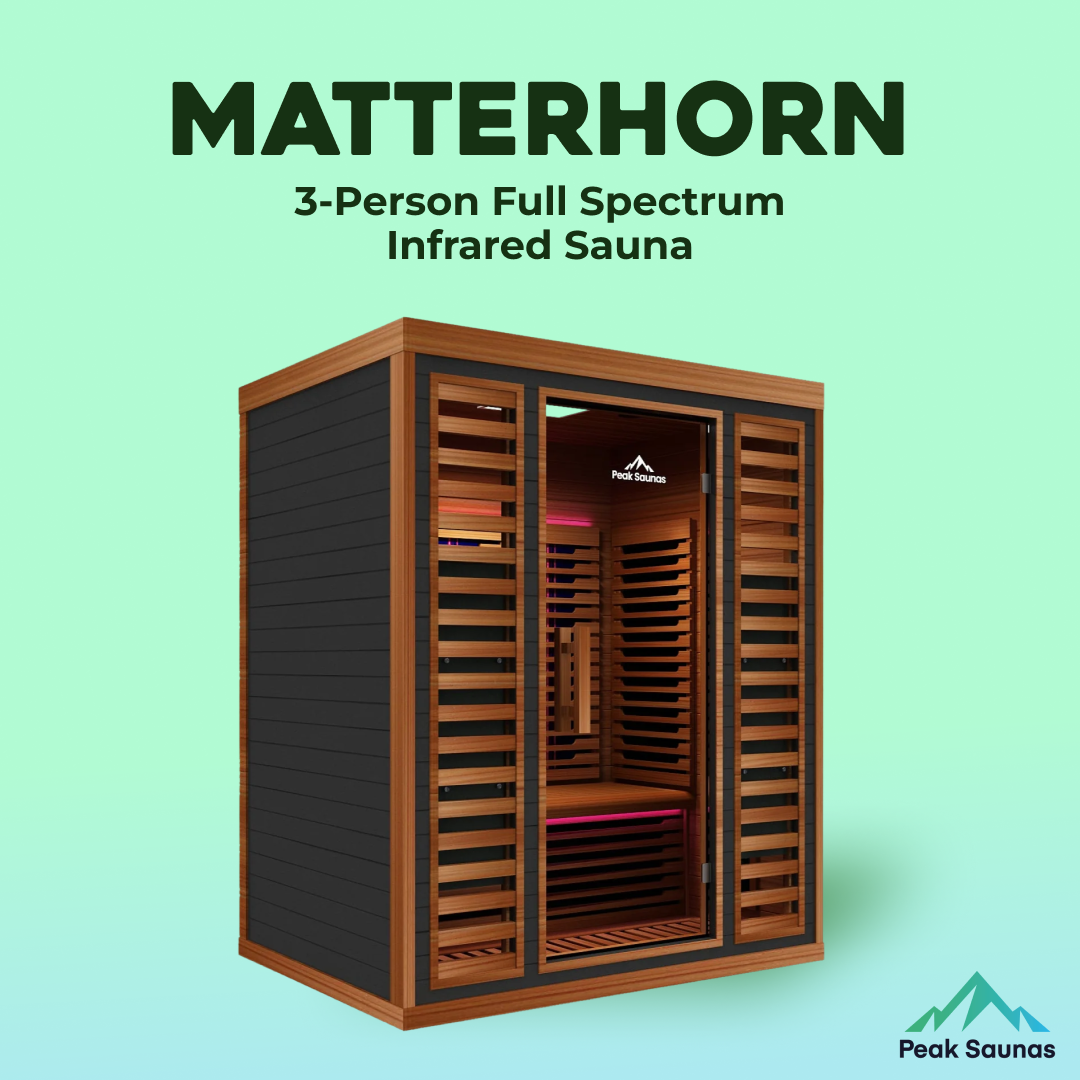 Matterhorn 3-Person Full Spectrum Infrared Sauna with Full-Body Medical-Grade Red Light Therapy & Smart WiFi App Control