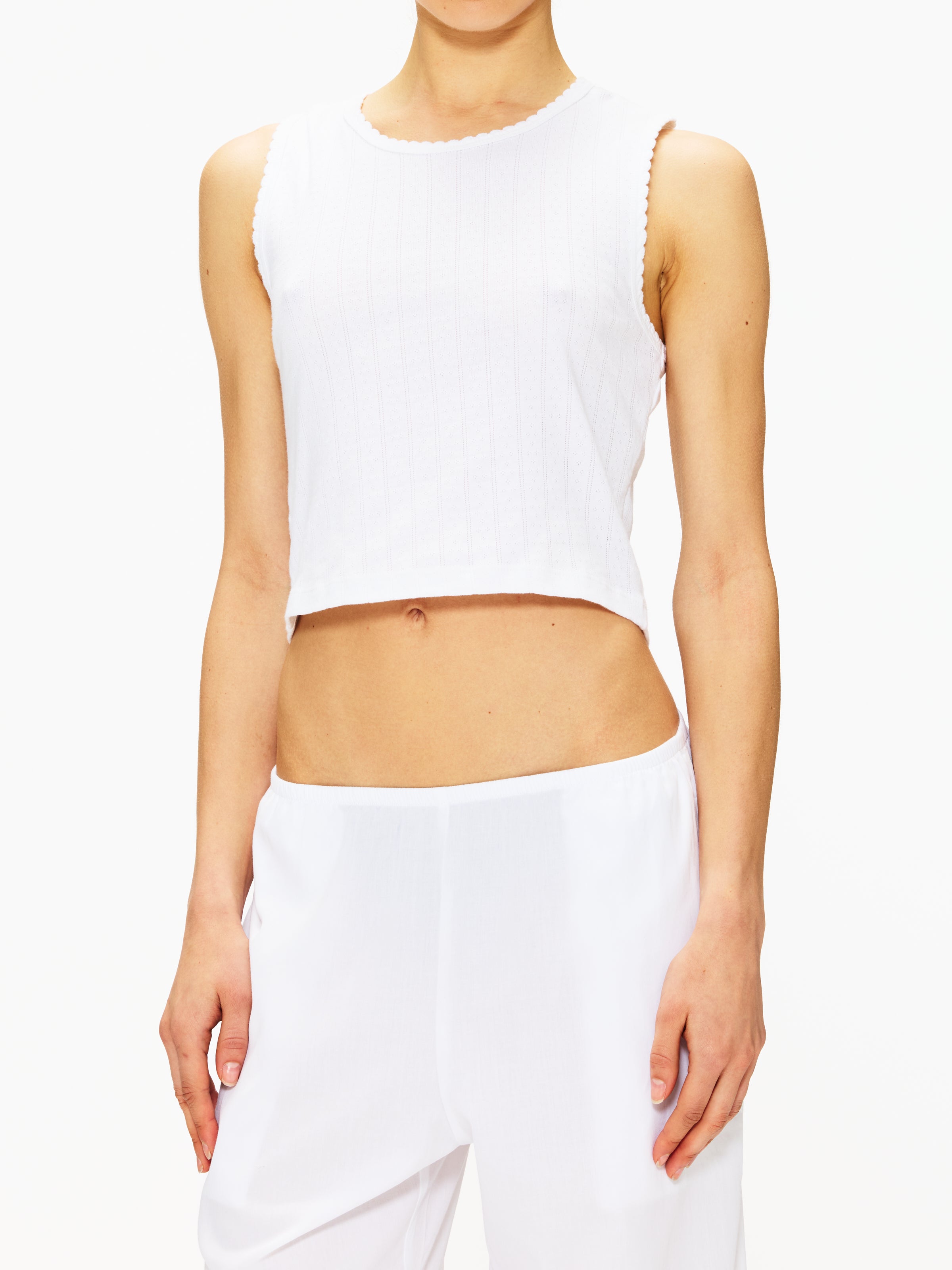 Leset Pointelle Sleeveless Crew