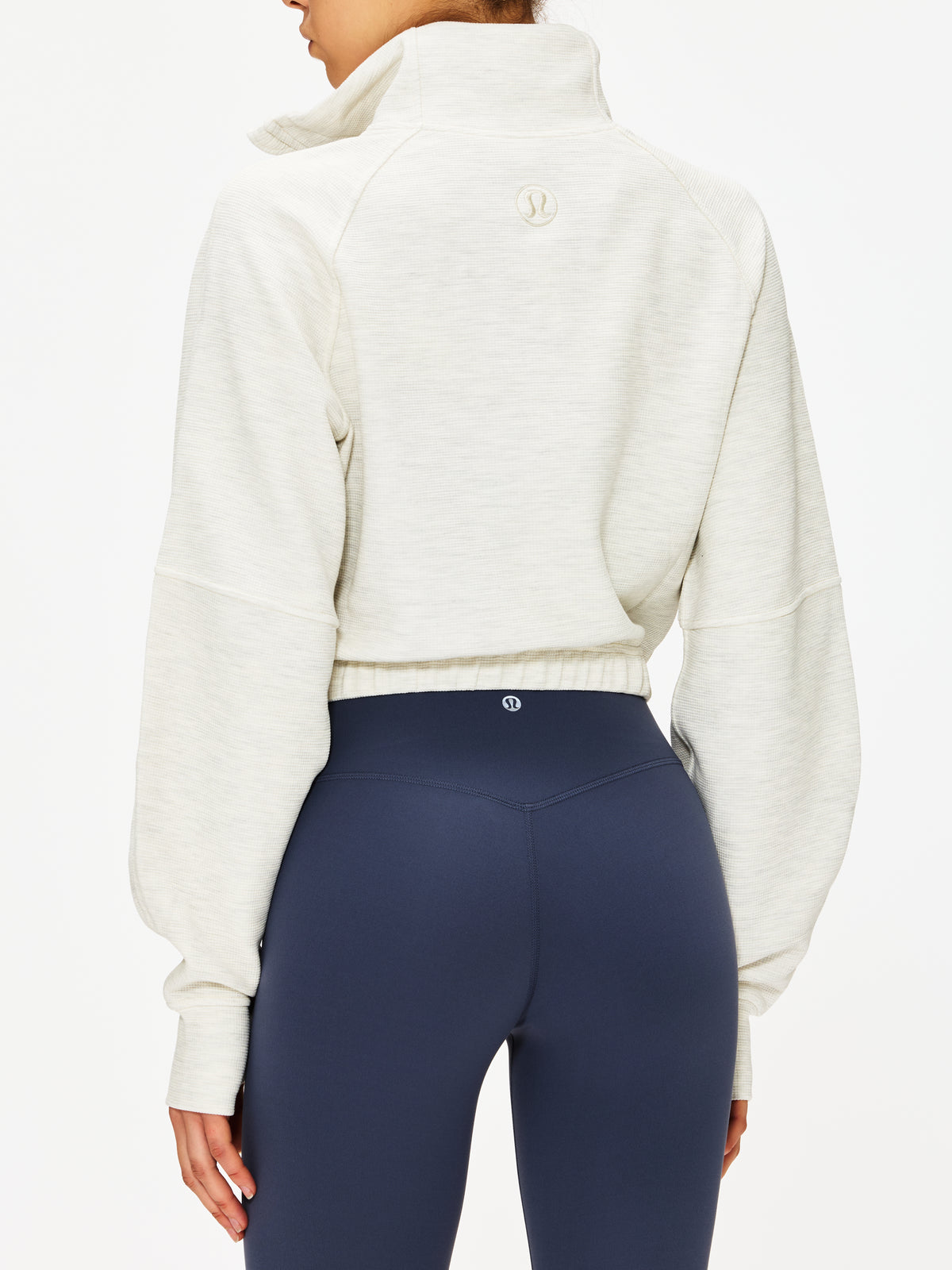 Lululemon Scuba Cropped Funnel Neck Half Zip Waffle