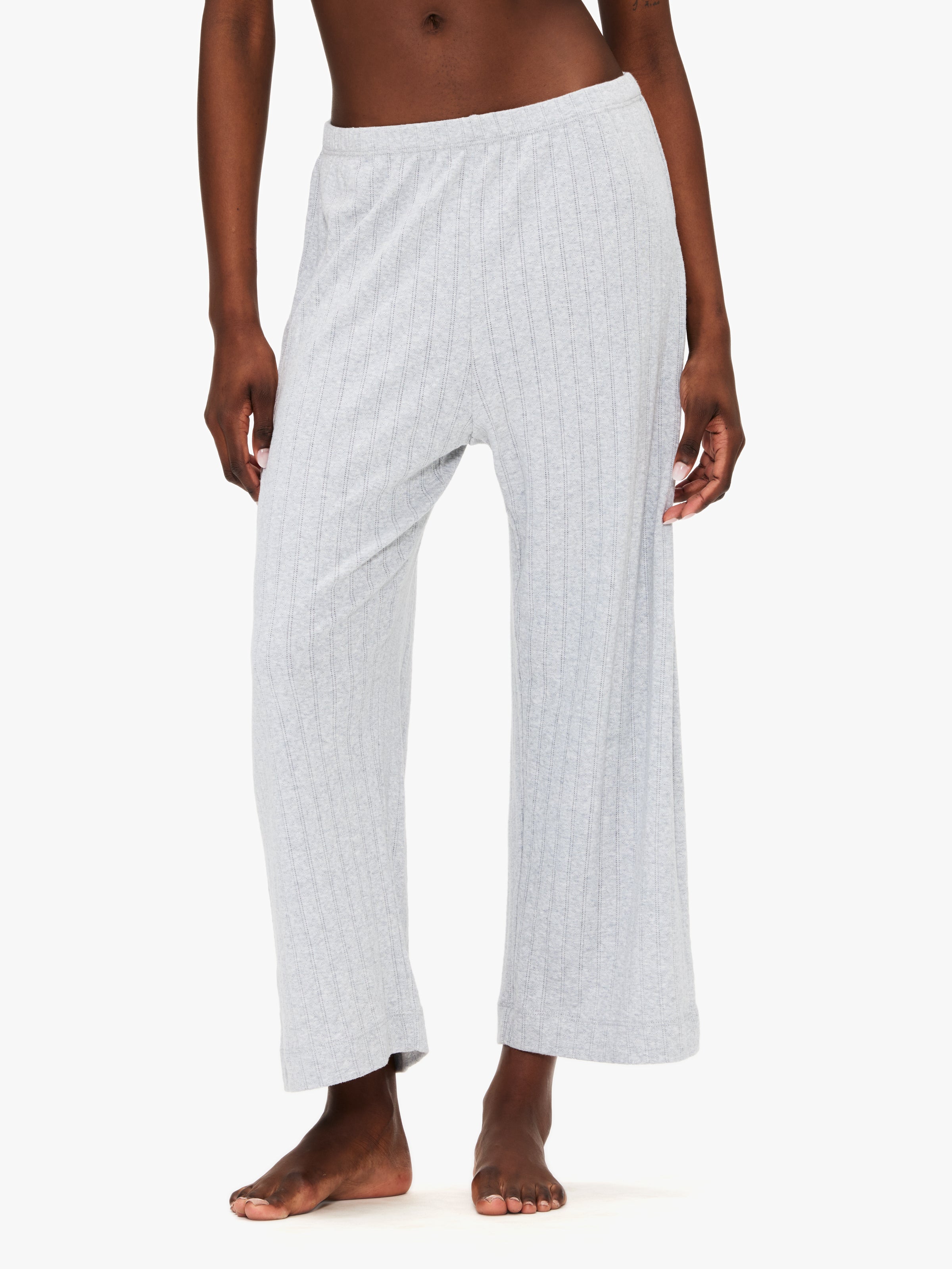 Leset Pointelle Crop Wide Leg Pant