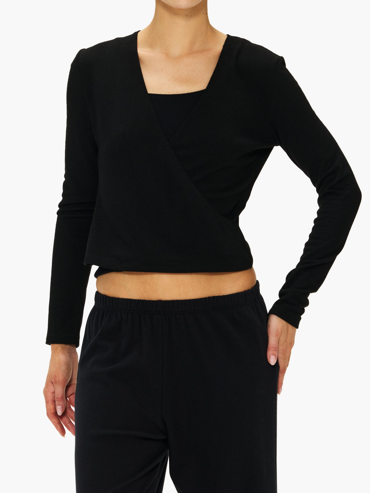 Leset Lauren Crop Wrap Top