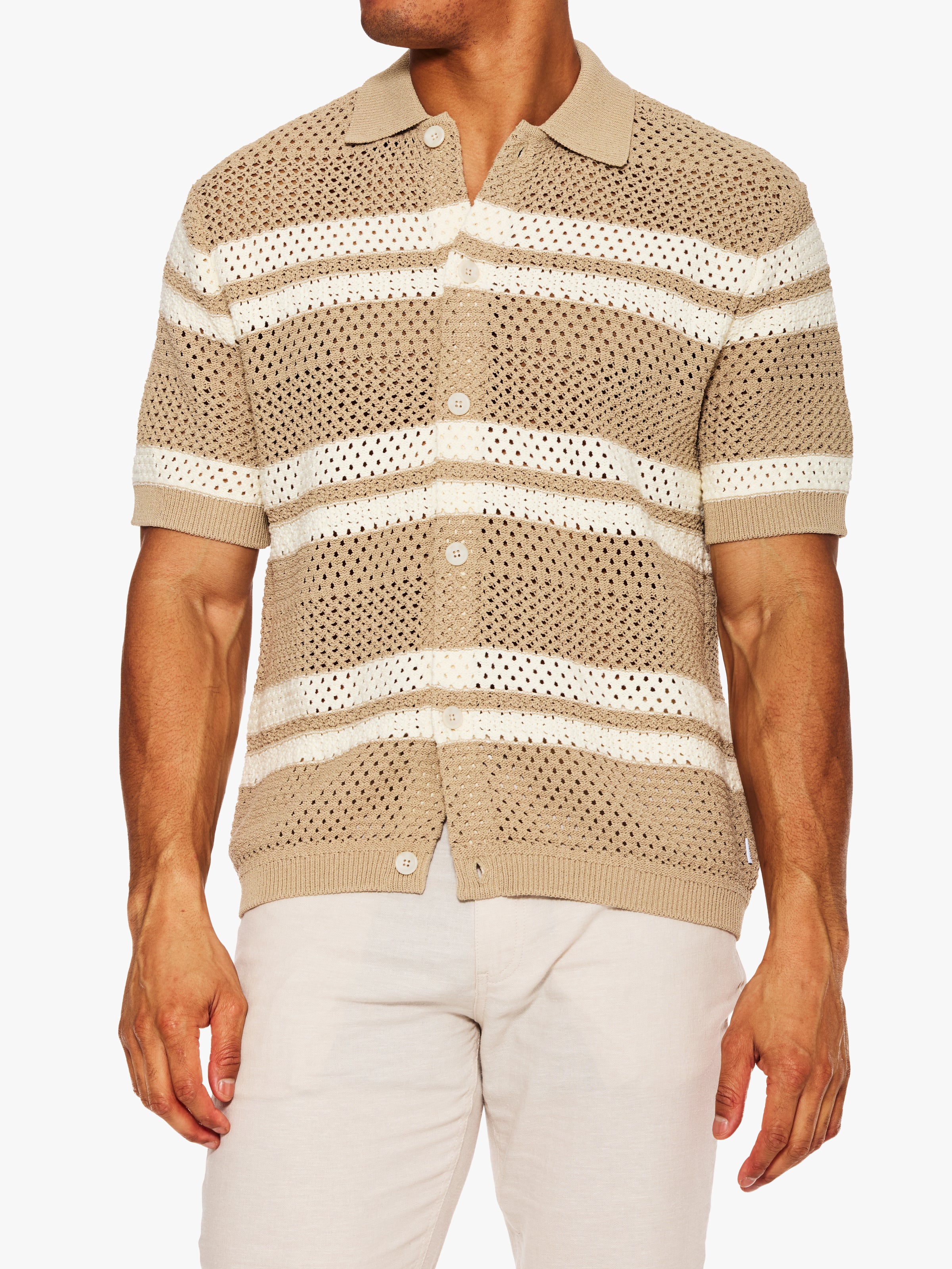 Les Deux Gianni Knitted Short Sleeve Shirt