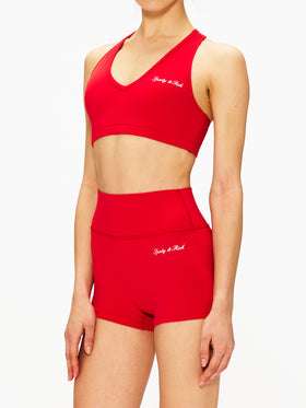 Sporty & Rich Signature Logo V-Neck Sports Bra