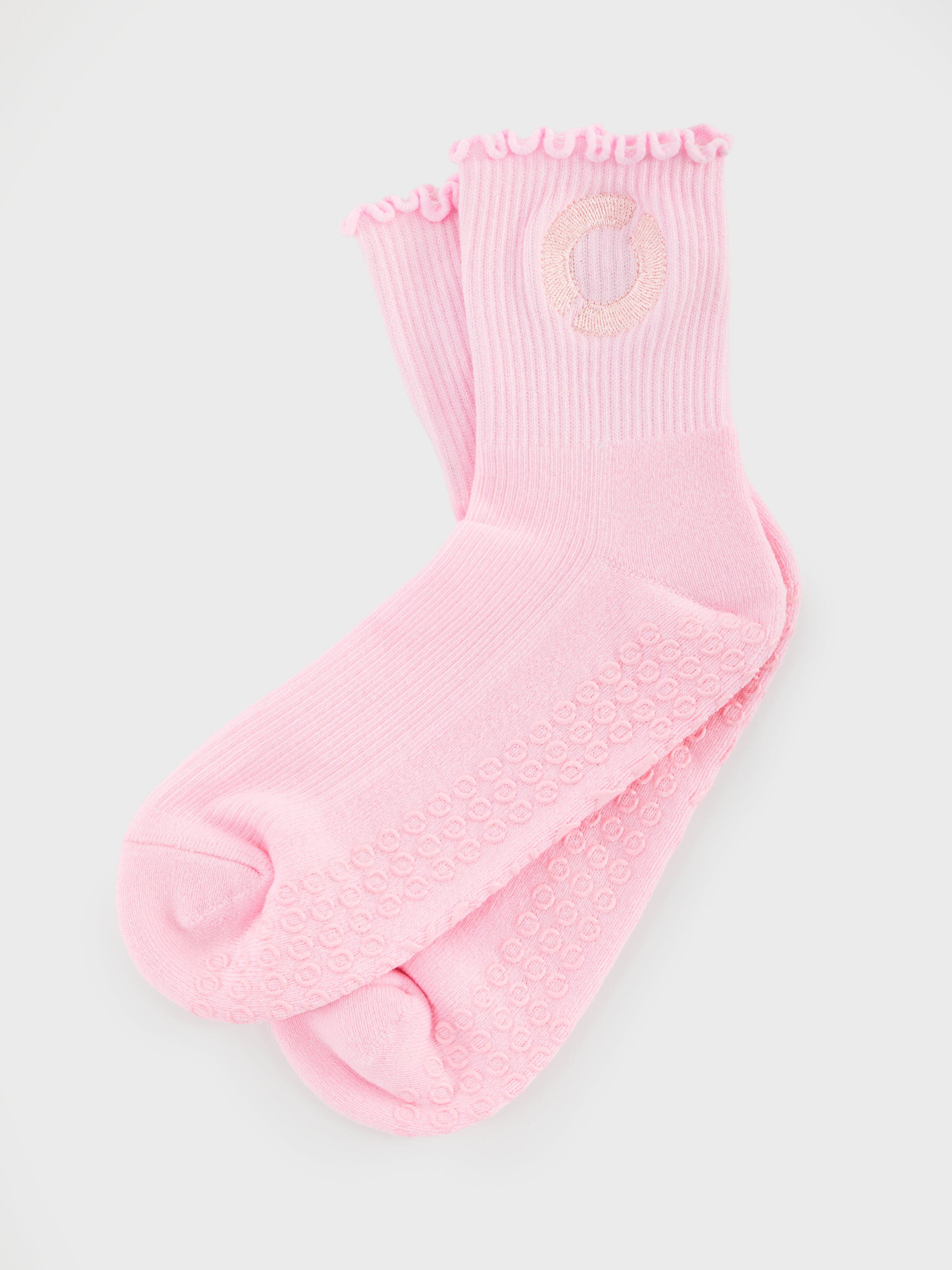 Equinox Half Crew Ruffle Grip Sock