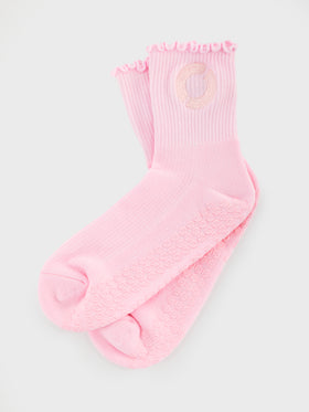 Equinox Half Crew Ruffle Grip Sock