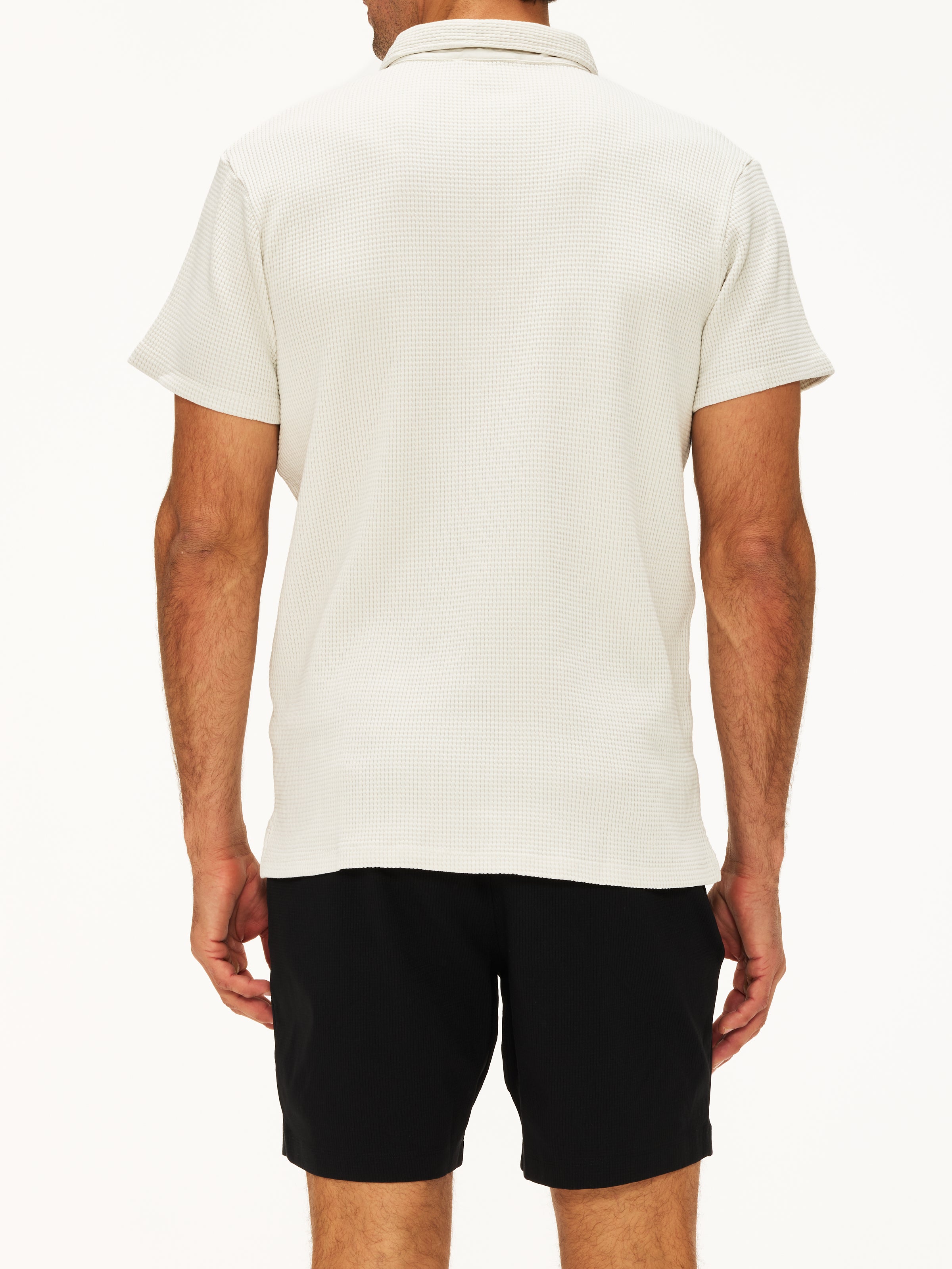 Save Khaki Short Sleeve Waffle Polo