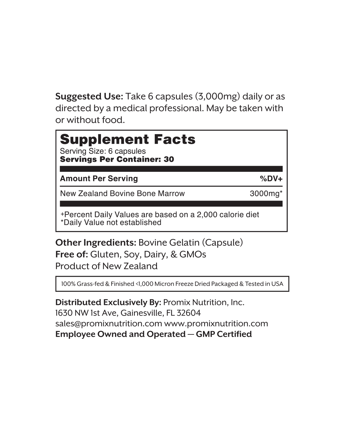 Promix Raw Bone Marrow Capsules