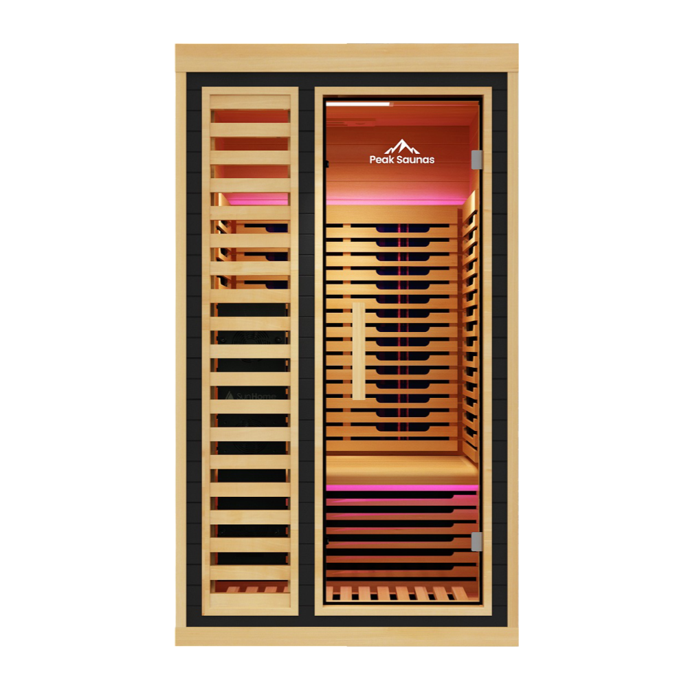 Shasta 1-Person Full Spectrum Infrared Sauna with Full-Body Medical-Grade Red Light Therapy & Smart WiFi App Control