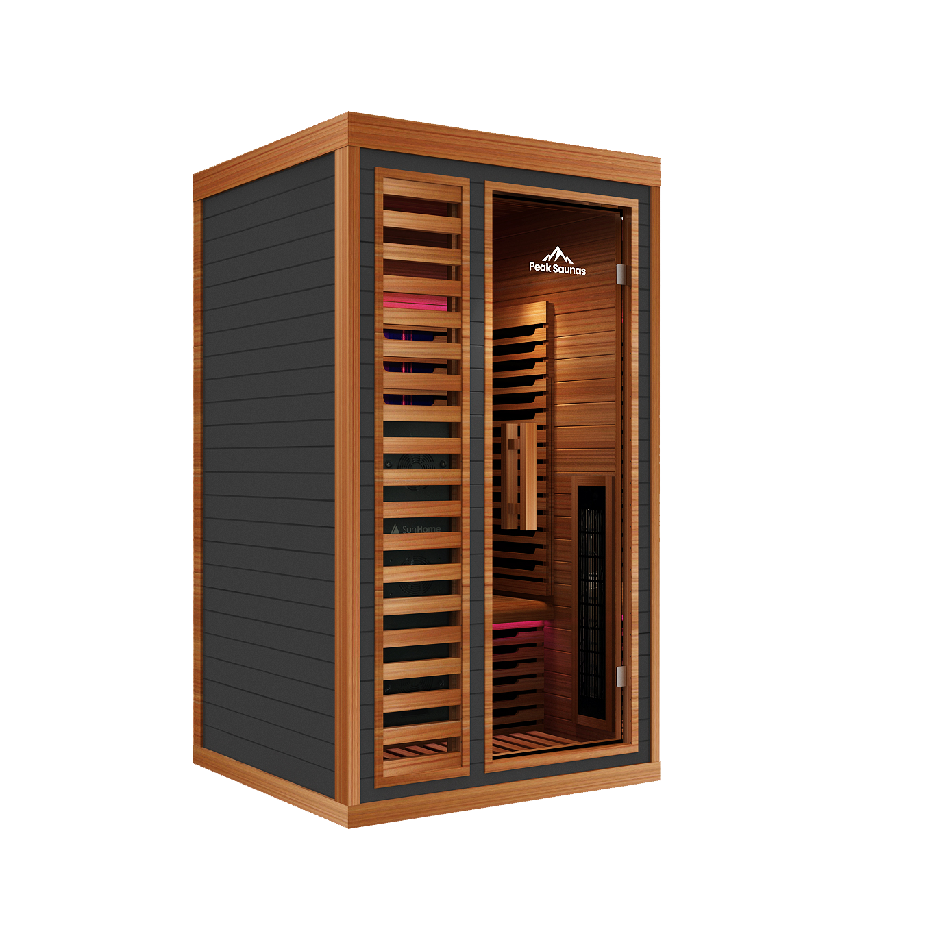 Rainier 1-Person Full Spectrum Infrared Sauna with Full-Body Medical-Grade Red Light Therapy & Smart WiFi App Control
