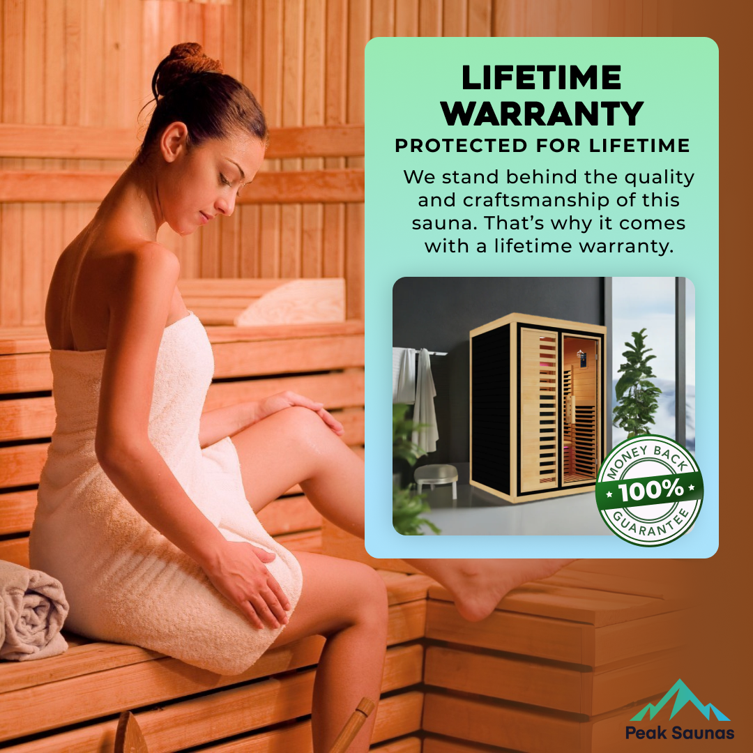 Everest 2-Person Full Spectrum Infrared Sauna with Full-Body Medical-Grade Red Light Therapy & Smart WiFi App Control