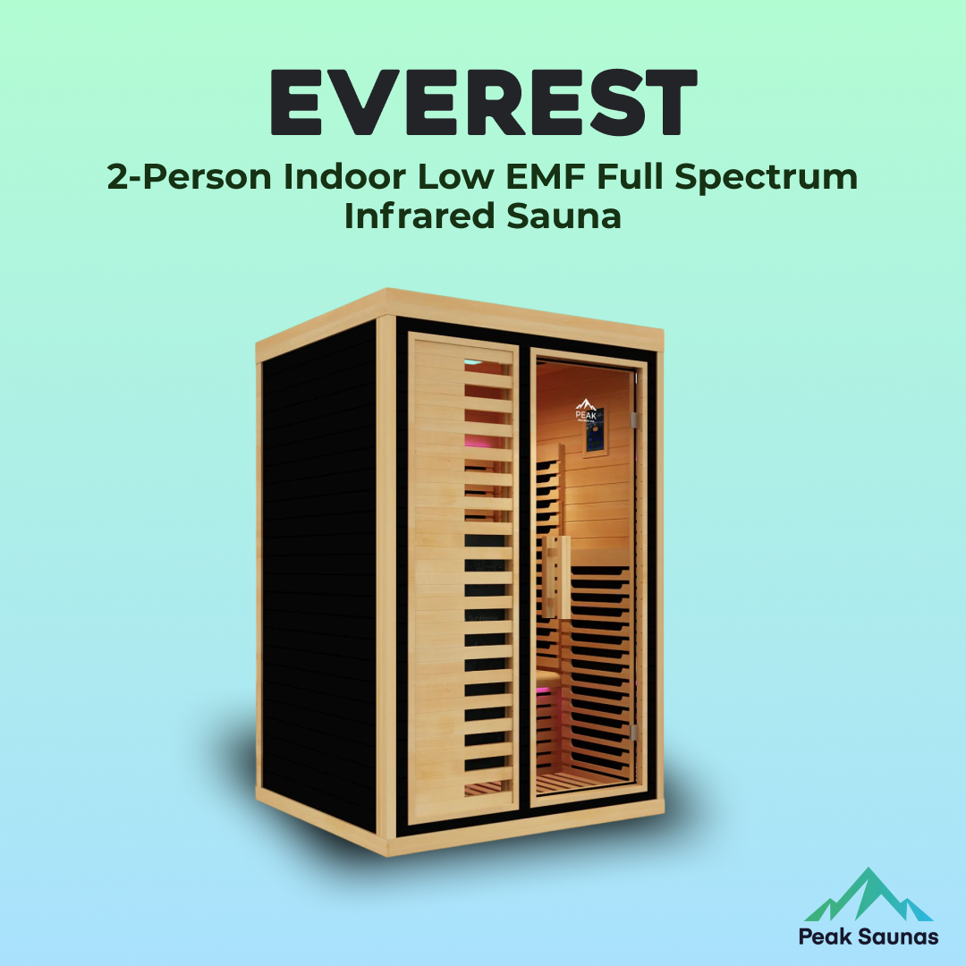 Everest 2-Person Full Spectrum Infrared Sauna with Full-Body Medical-Grade Red Light Therapy & Smart WiFi App Control