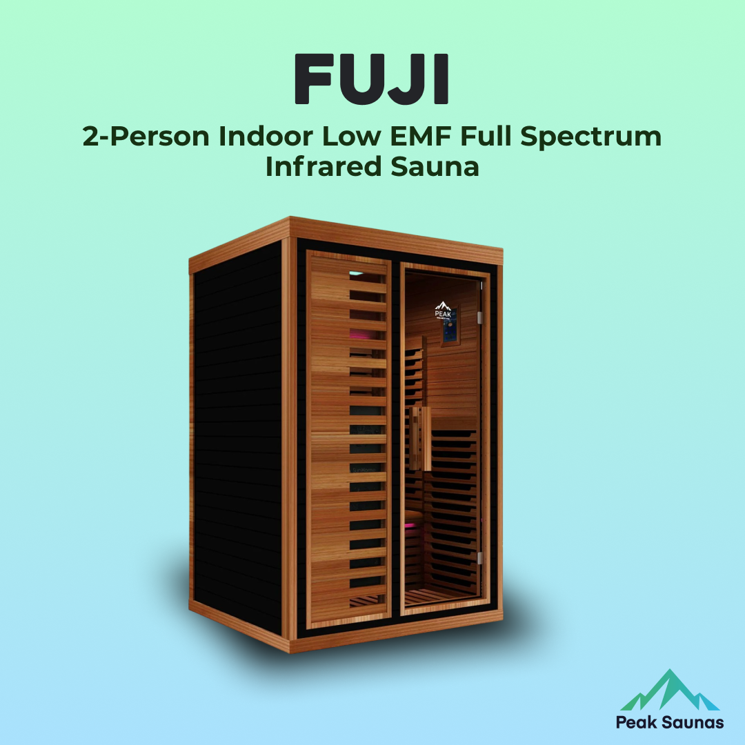 Fuji 2-Person Full Spectrum Infrared Sauna with Full-Body Medical-Grade Red Light Therapy & Smart WiFi App Control