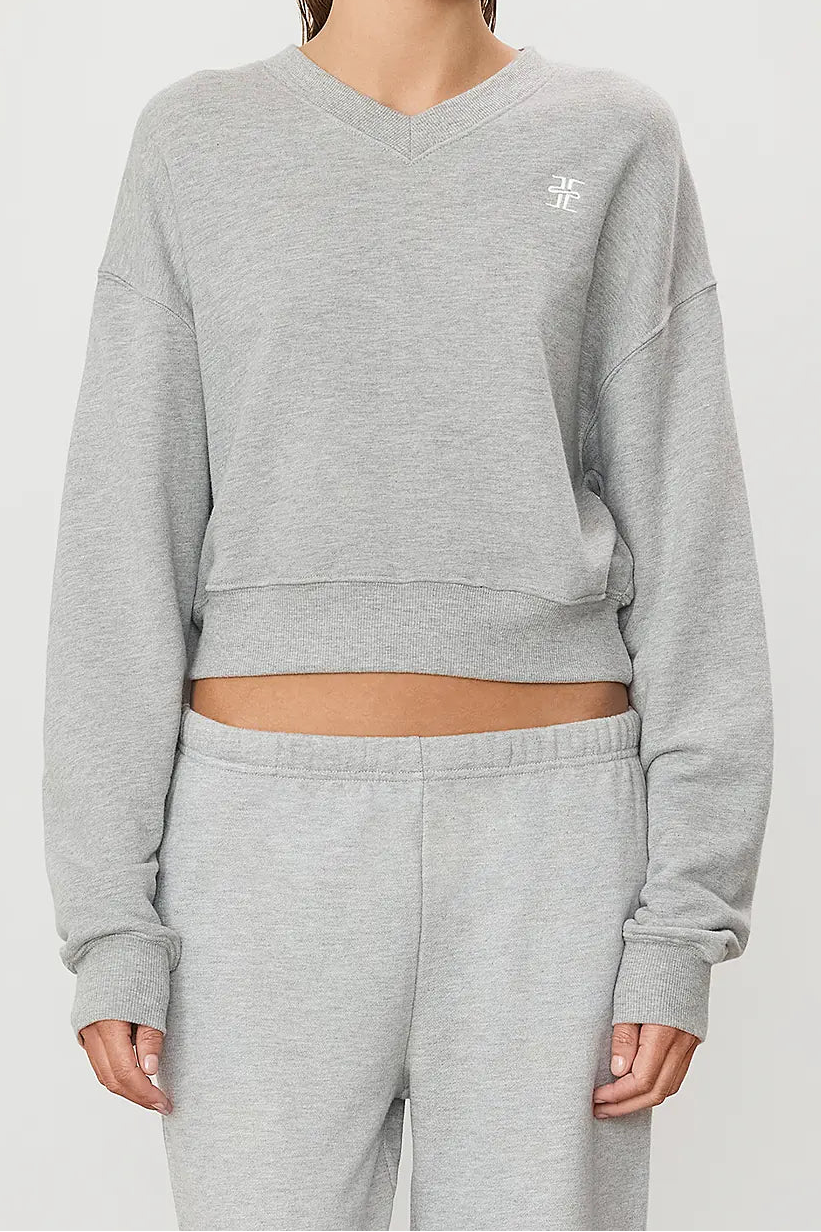Eterne Cropped V-Neck Sweatshirt