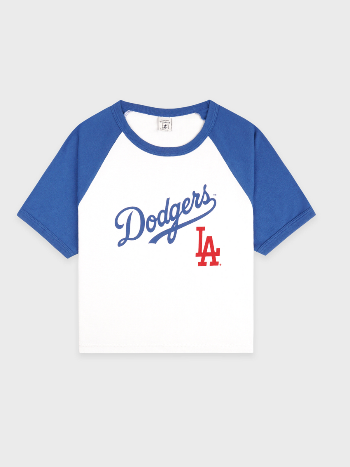 Sporty & Rich Dodgers Serif Baby Baseball Tee