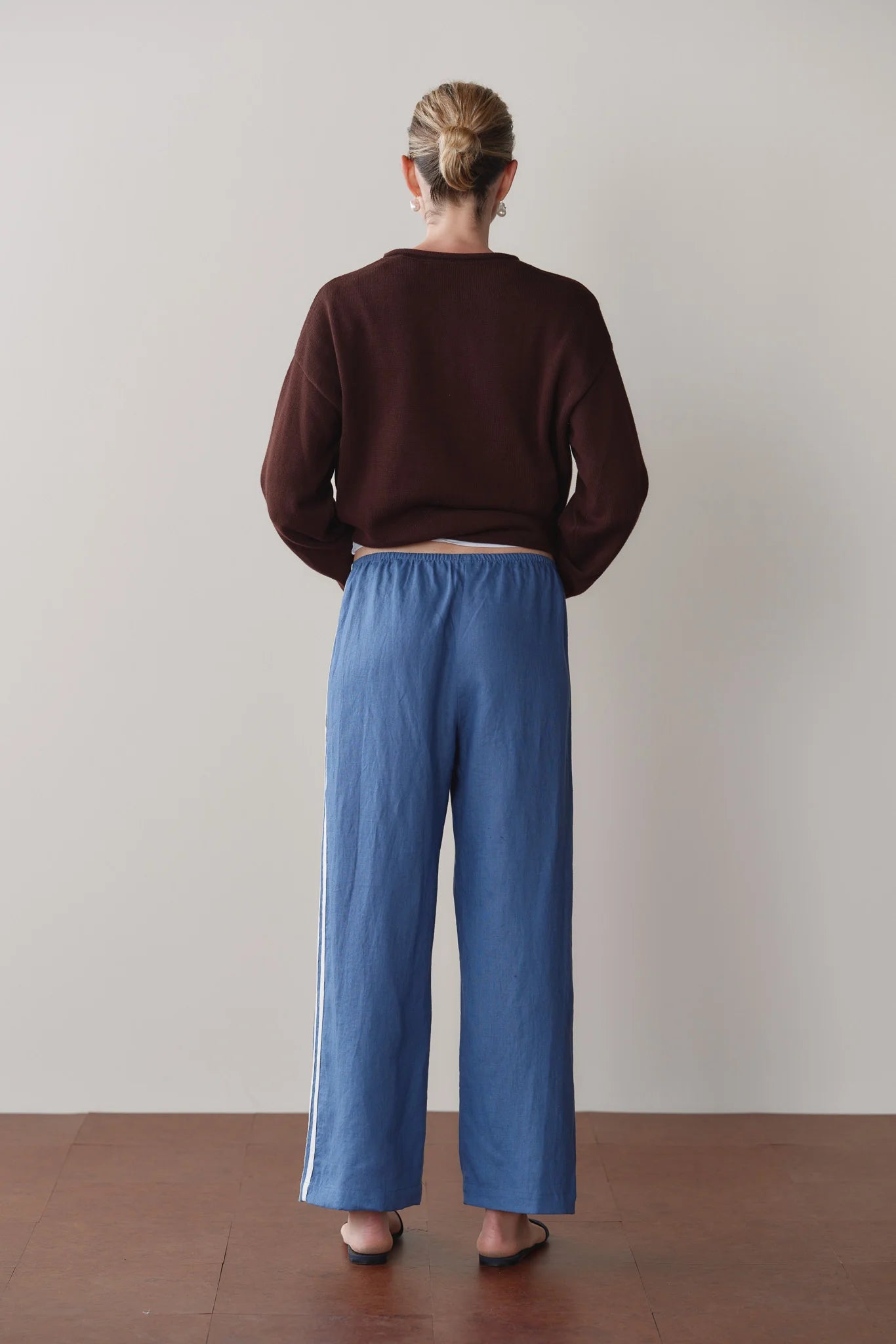 Donni The Linen Crop Racer Stripe Pant