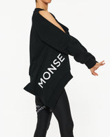 MONSE LOGO ELASTIC COLD SHOULDER SWEATSHIRT